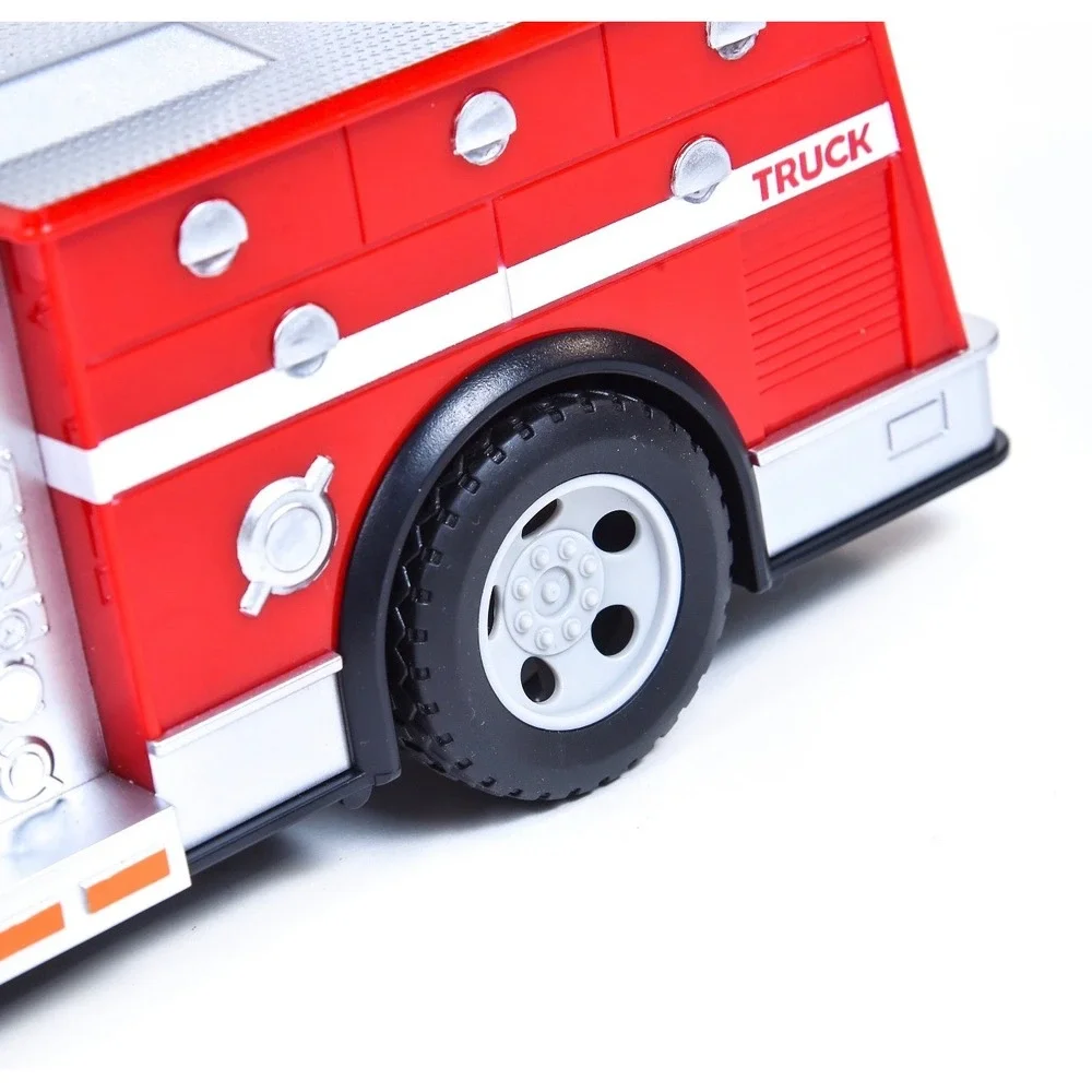 Maxx Action Large Fire Truck Toy Lights Sounds Friction Motor 12 Inch 911 Red